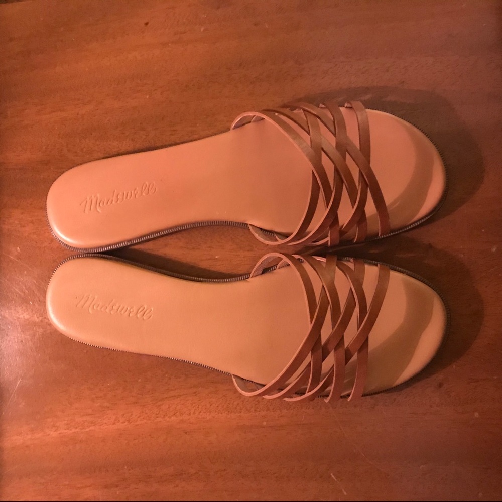 Madewell Crisscross Slide Sandals In Leather